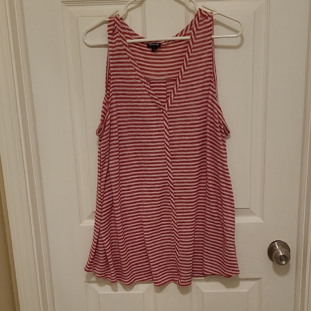Torrid Red Striped Women's Top